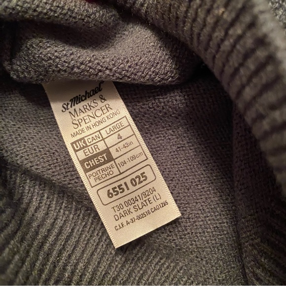 Marks and Spencer Vintage Green VNeck Pullover - Picture 3 of 7